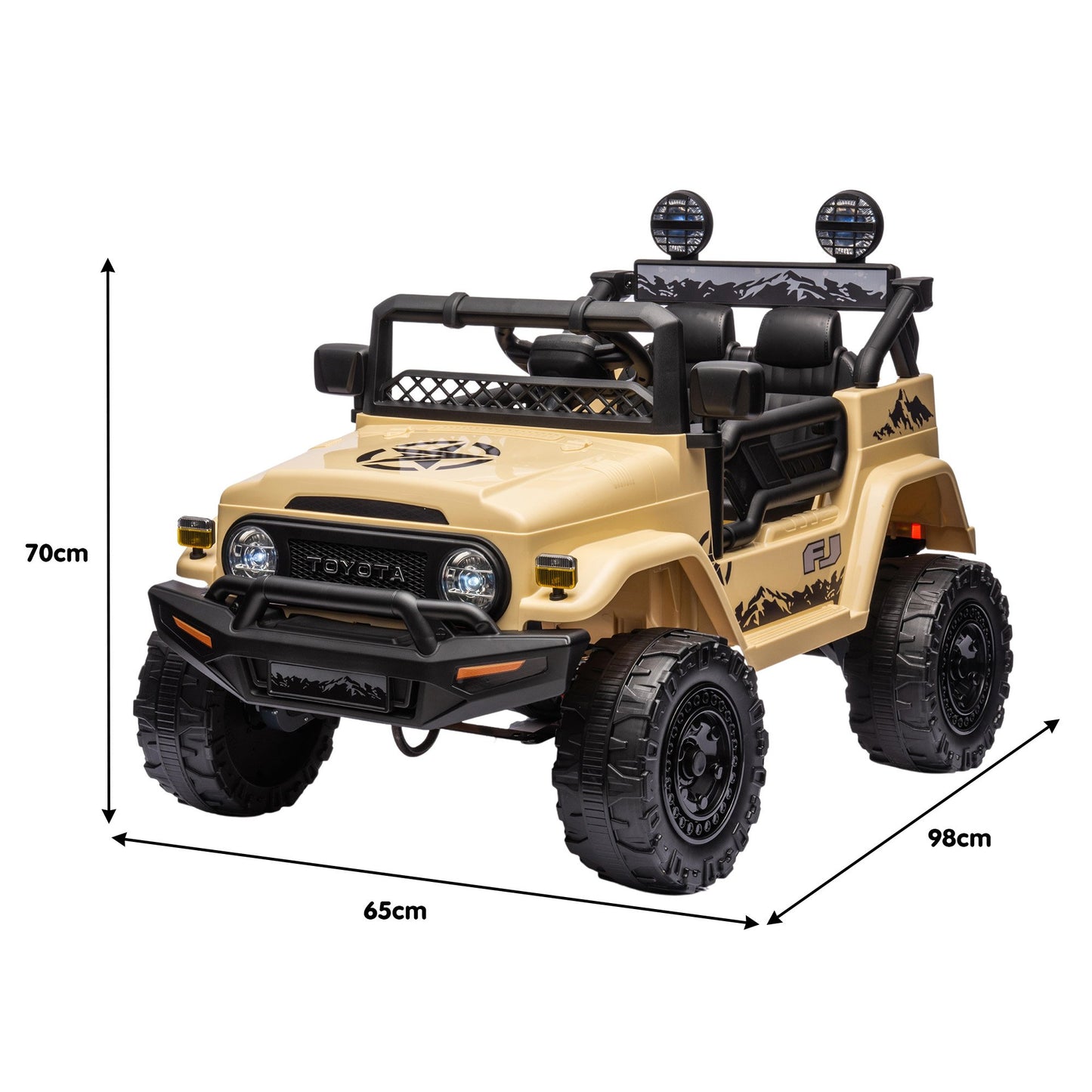 Authorised Toyota FJ Cruiser Kids Electric Ride On Car - Khaki