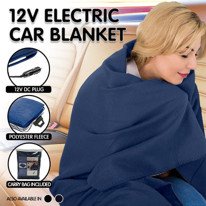 Laura Hill Heated Electric Car Blanket 150x110cm 12V - Navy Blue