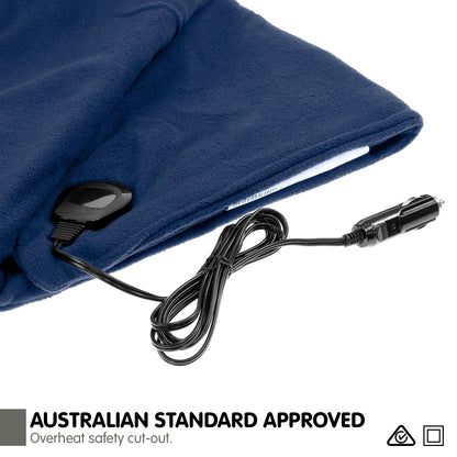 Laura Hill Heated Electric Car Blanket 150x110cm 12V - Navy Blue