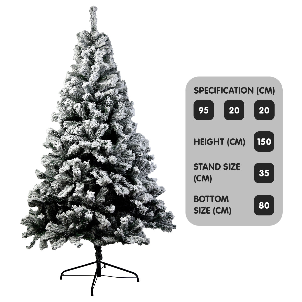 Christabelle Snow-Tipped Snowflocked Artificial Christmas Tree 1.5m - 550 Tips