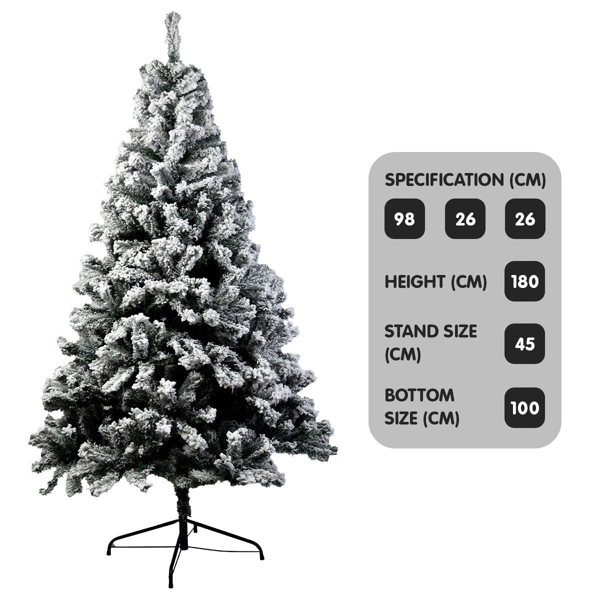 Christabelle Snow-Tipped Snowflocked Artificial Christmas Tree 1.8m - 850 Tips