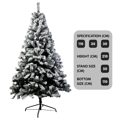 Christabelle Snow-Tipped Snowflocked Artificial Christmas Tree 2.1m 1200 Tips