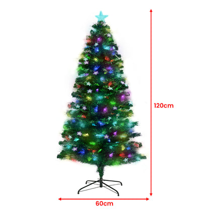 Christabelle 1.2m Enchanted Pre Lit Fibre Optic Christmas Tree Stars