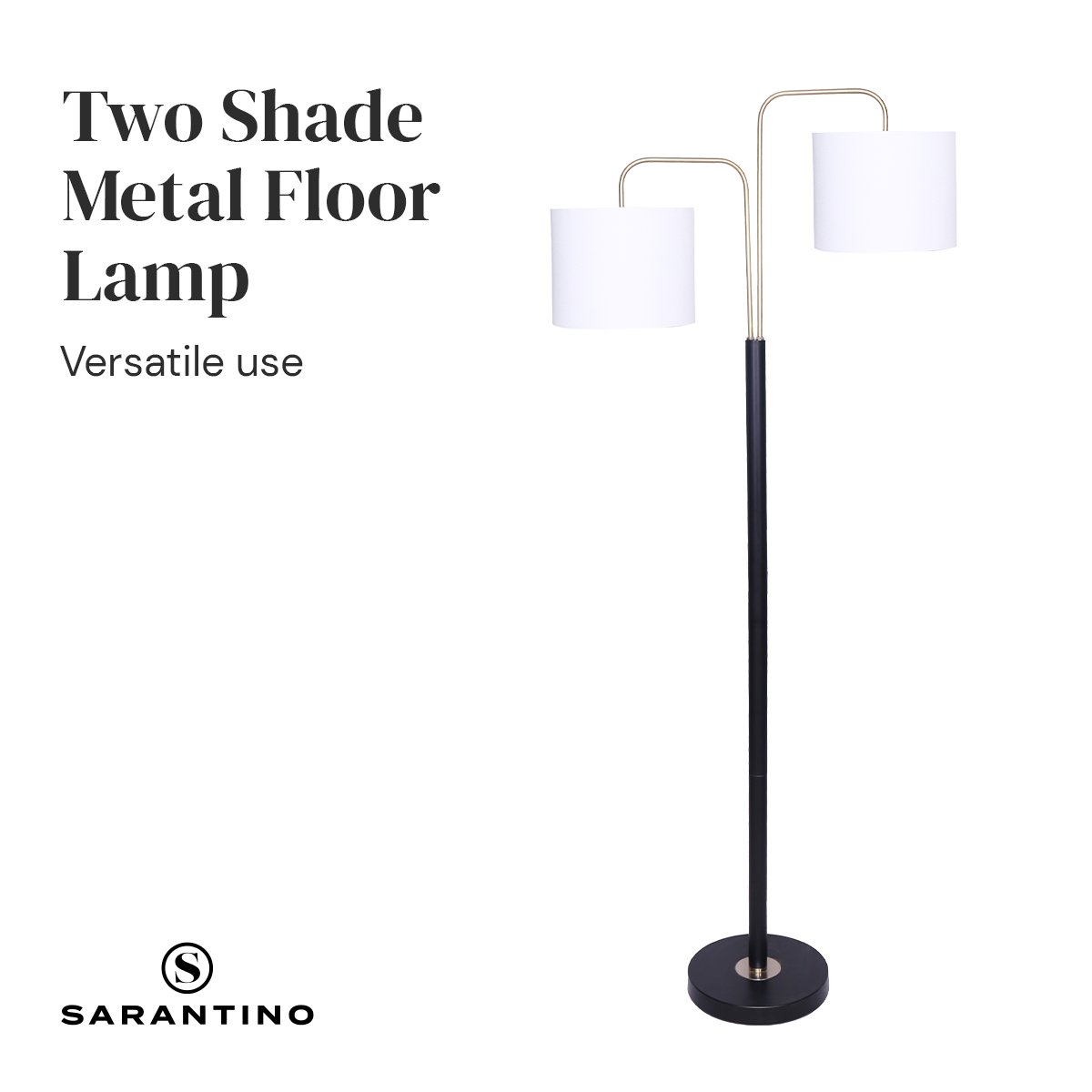 Sarantino Black Metal Task Floor Lamp