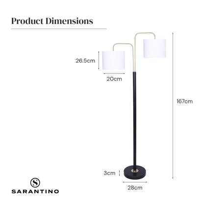 Sarantino Black Metal Task Floor Lamp