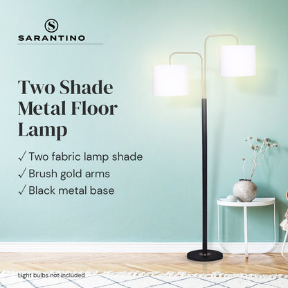 Sarantino Black Metal Task Floor Lamp