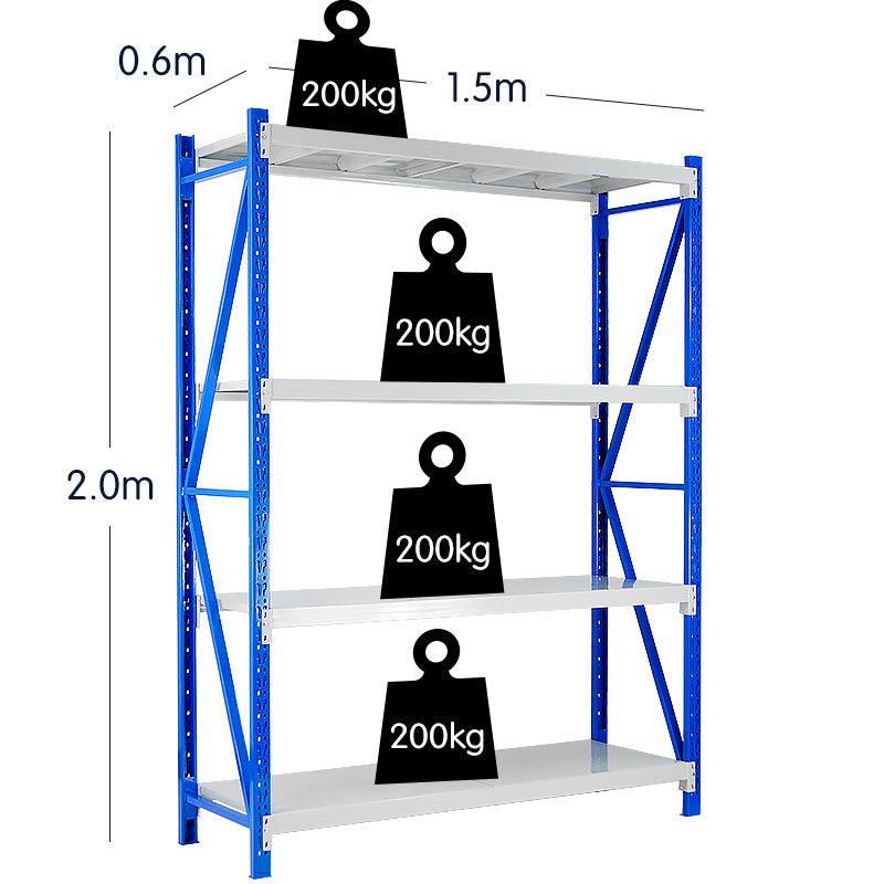 2 Bay Garage Storage Steel Rack Shelving 3.0m 800kg