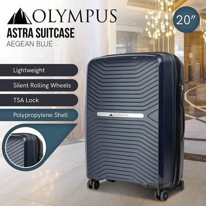 Olympus Astra 20in Lightweight Hard Shell Suitcase - Aegean Blue