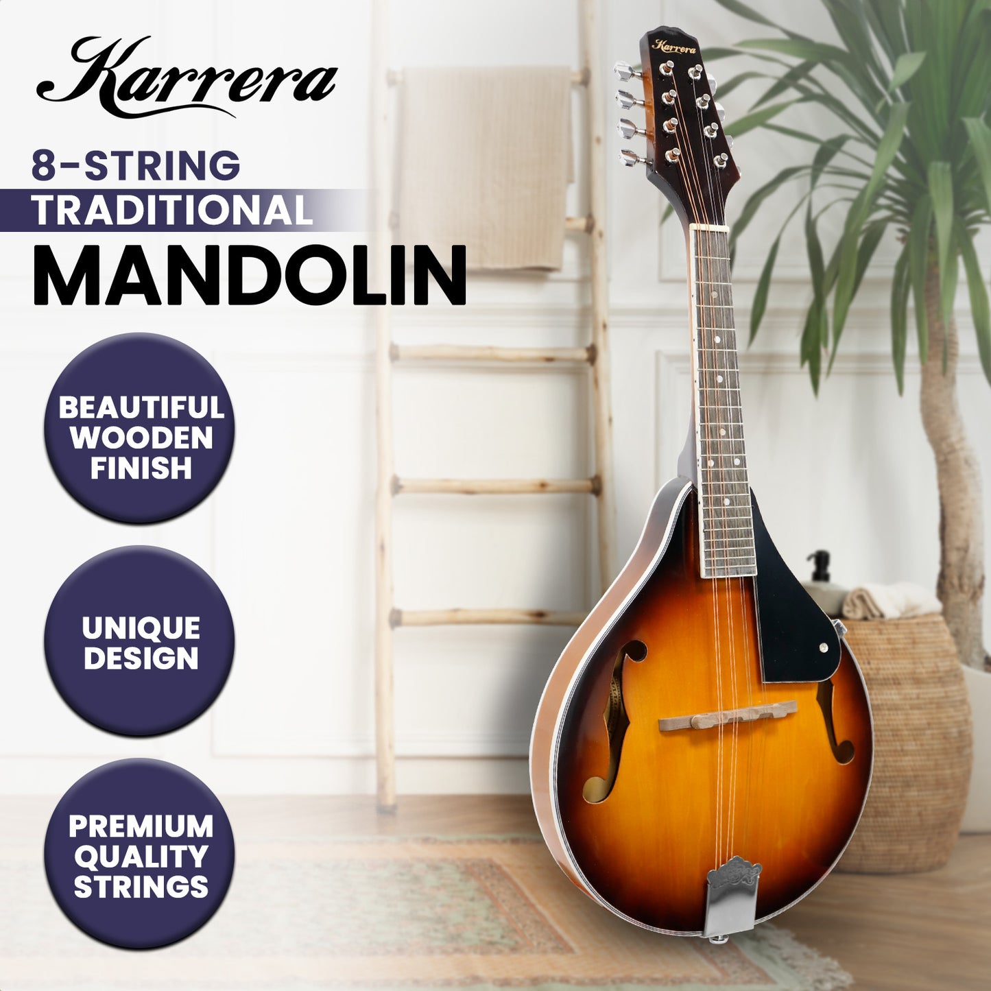 Karrera Traditional Mandolin - Sunburst