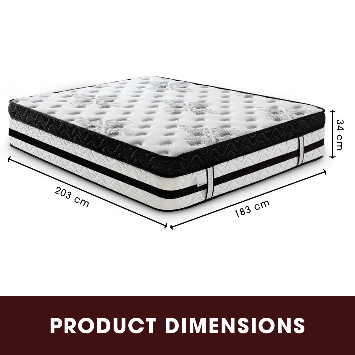 Laura Hill King Mattress  with Euro Top - 34cm