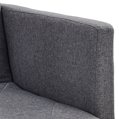 Sarantino 3-Seater Faux Linen Sofa Bed Couch - Dark Grey