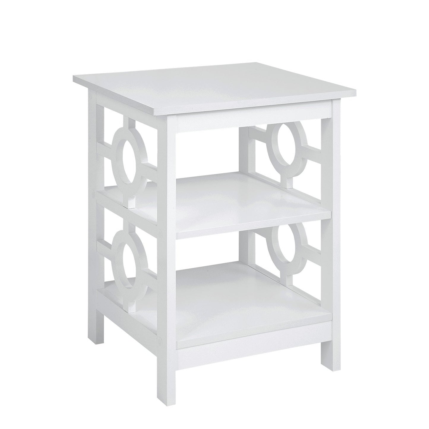 Sarantino Oliver 2-Tier Bedside Table - White