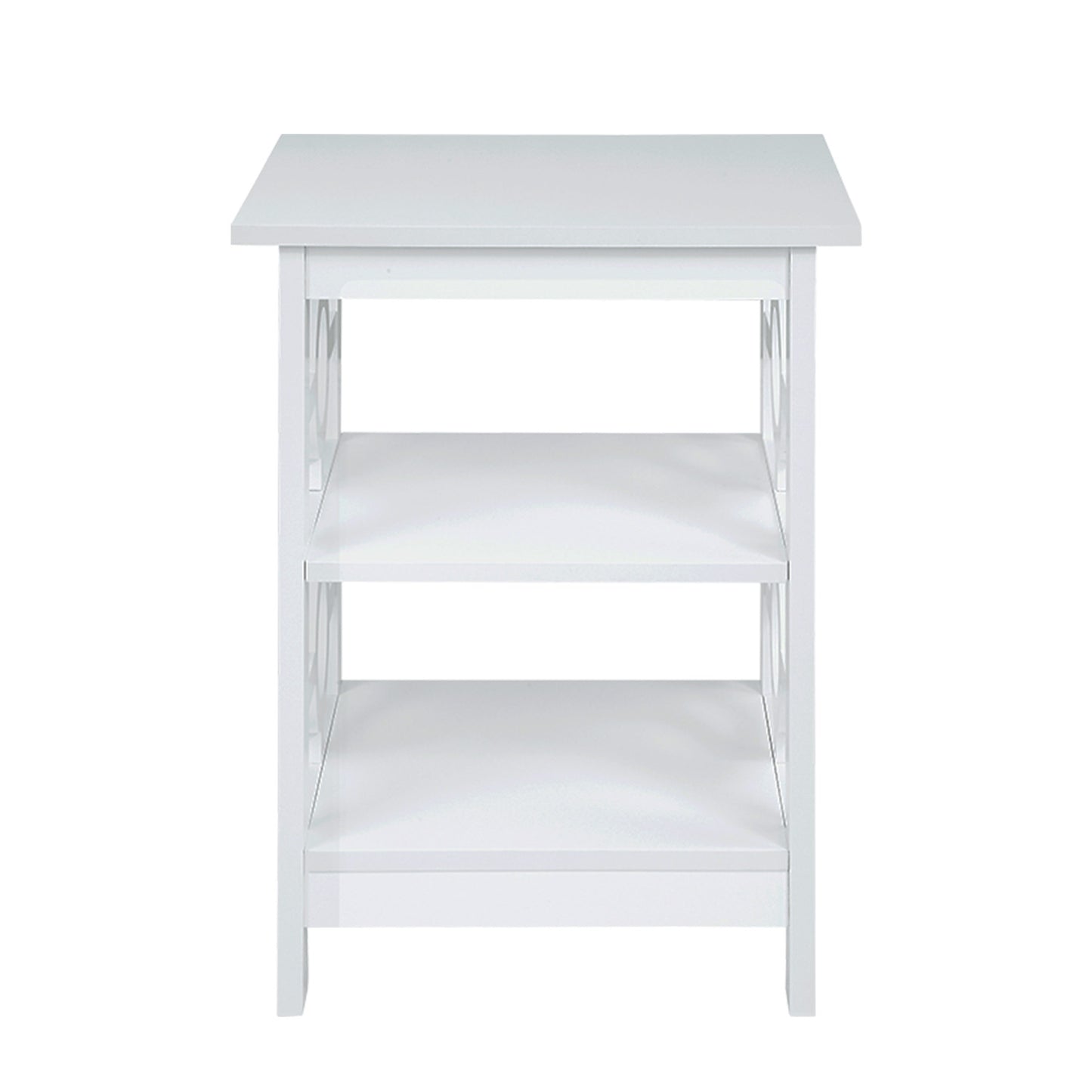 Sarantino Oliver 2-Tier Bedside Table - White