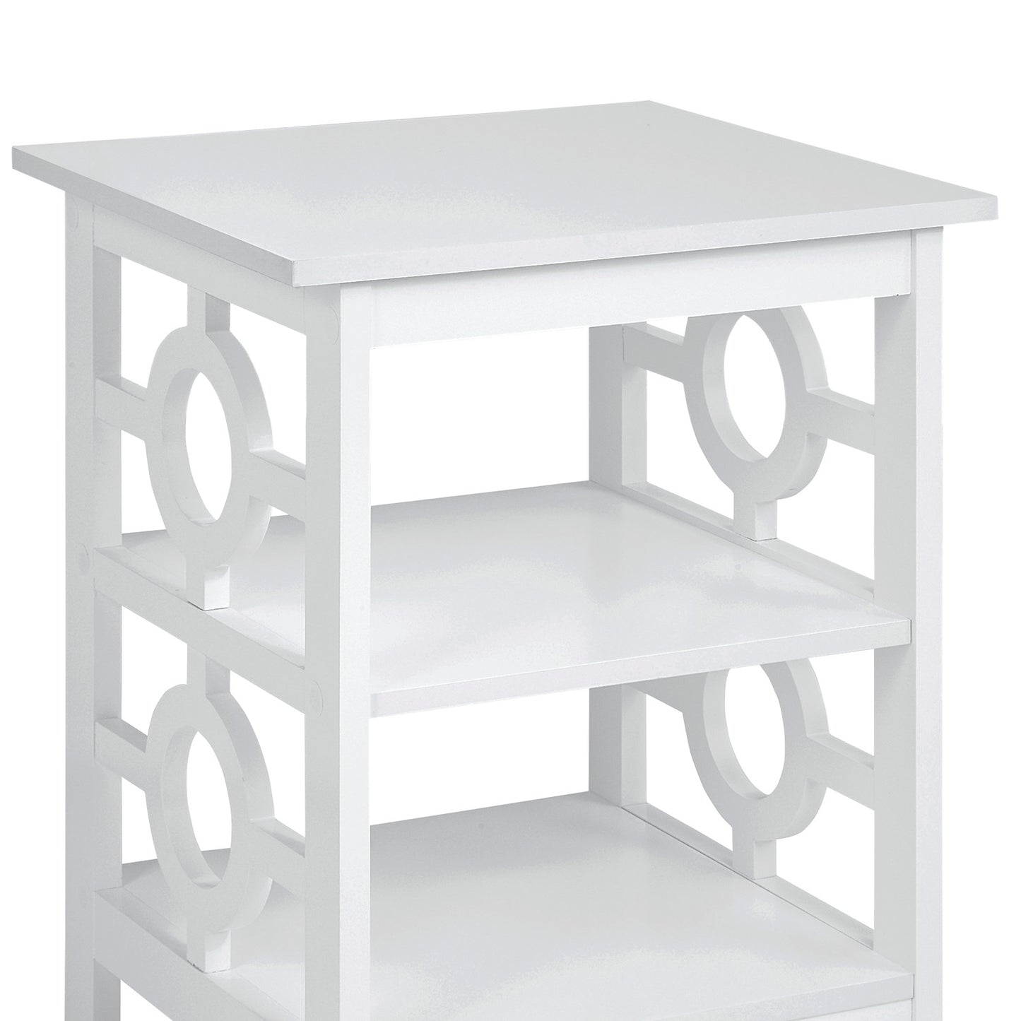 Sarantino Oliver 2-Tier Bedside Table - White