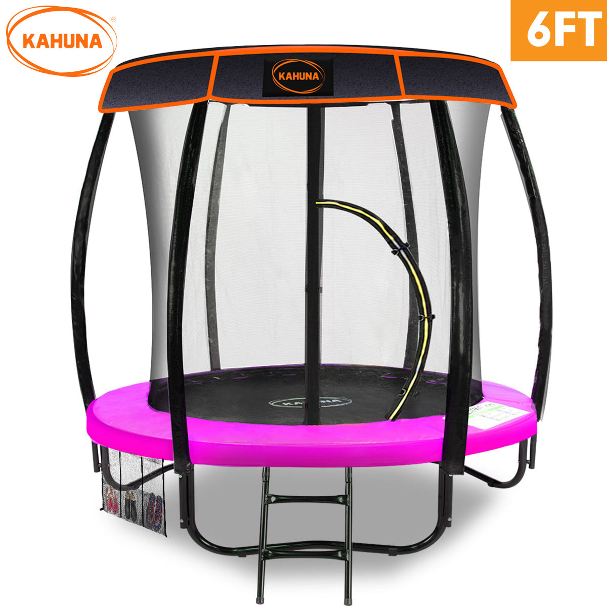 Kahuna Trampoline 6ft with Roof - Pink