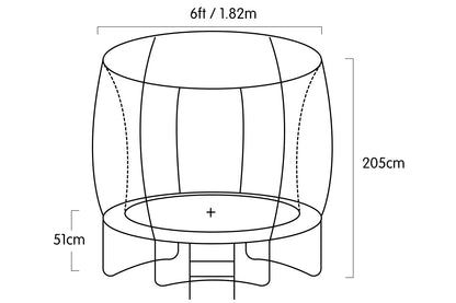 Kahuna Trampoline 6ft with Roof - Pink