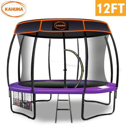 Kahuna Trampoline 12 ft with  Roof-Purple