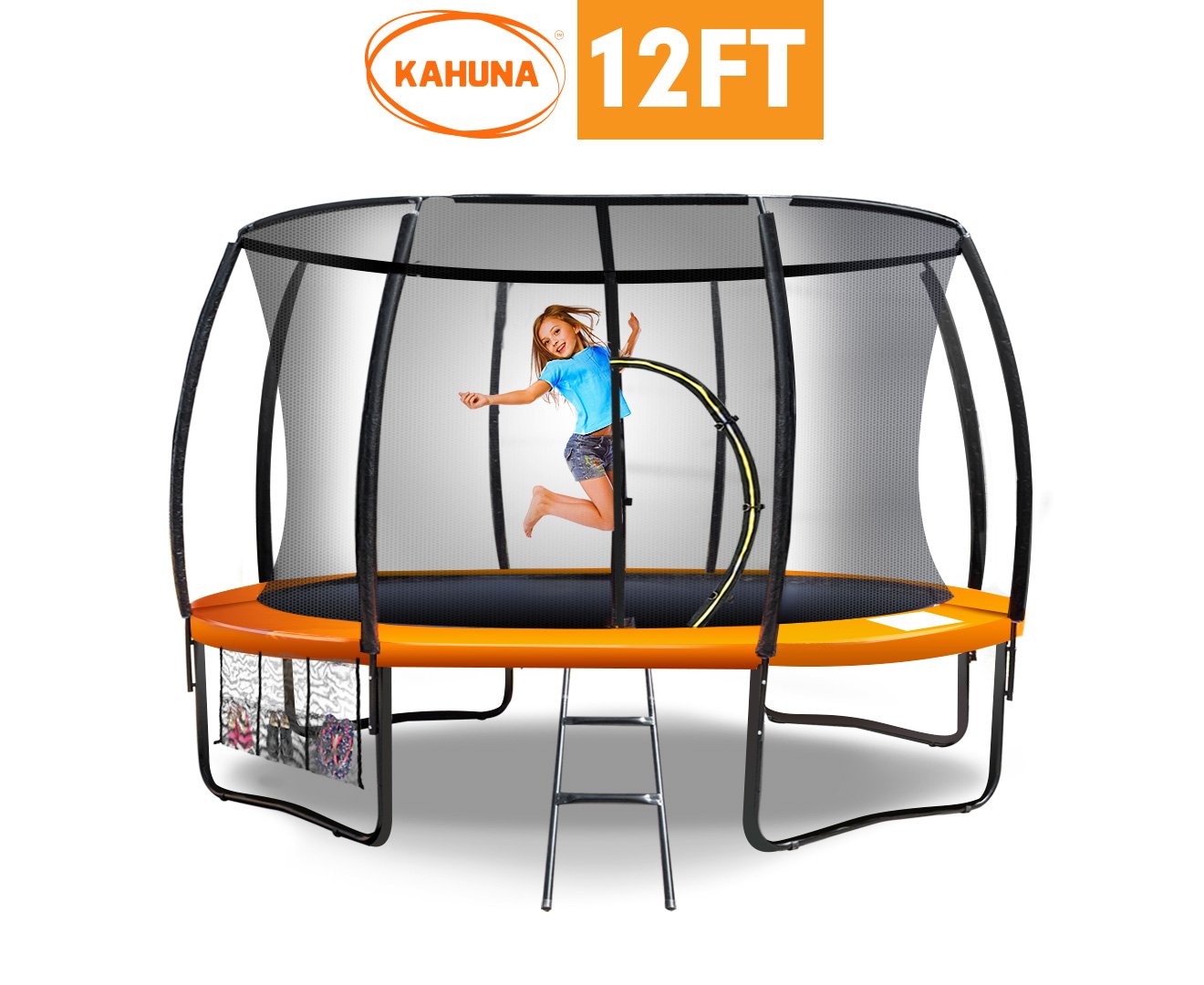 Trampoline Kahuna 12 ft Round Outdoor Kids with Safety Enclosure Net