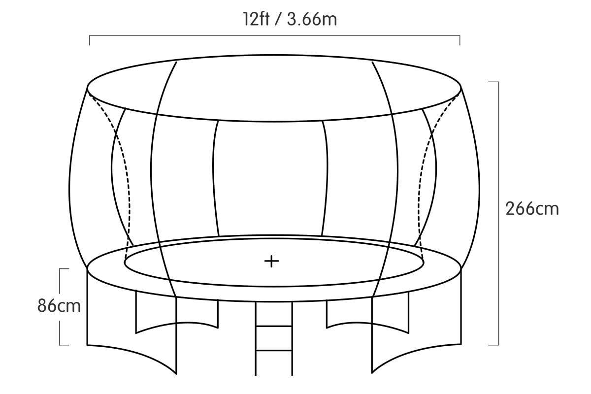 Kahuna Trampoline 12 ft with  Roof-Purple