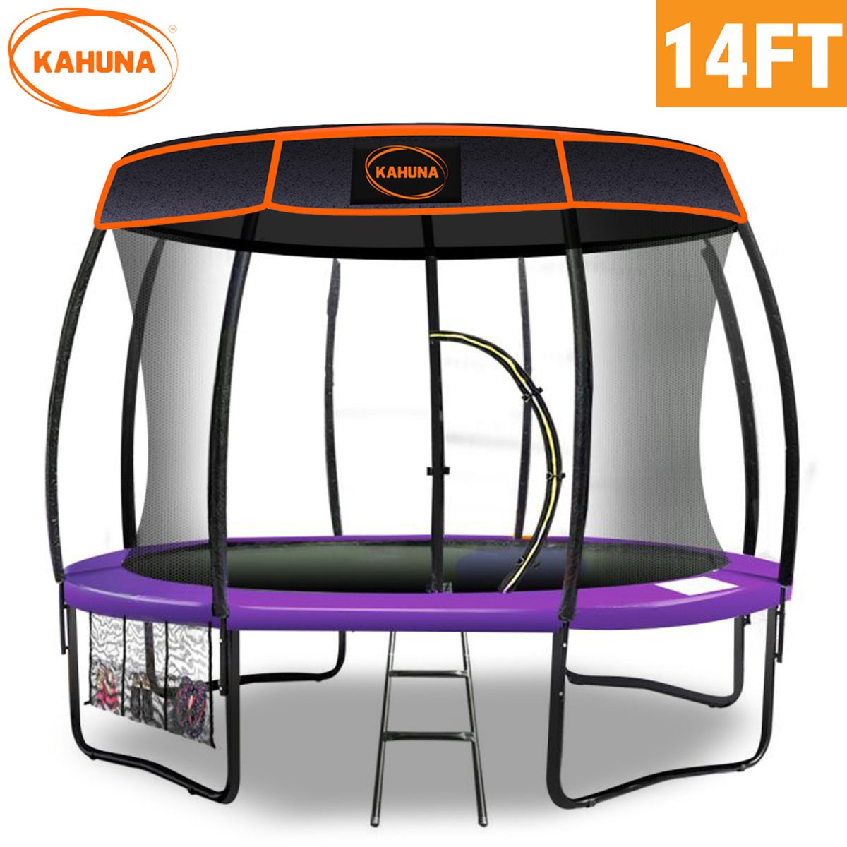 Kahuna Trampoline 14 ft with  Roof - Purple