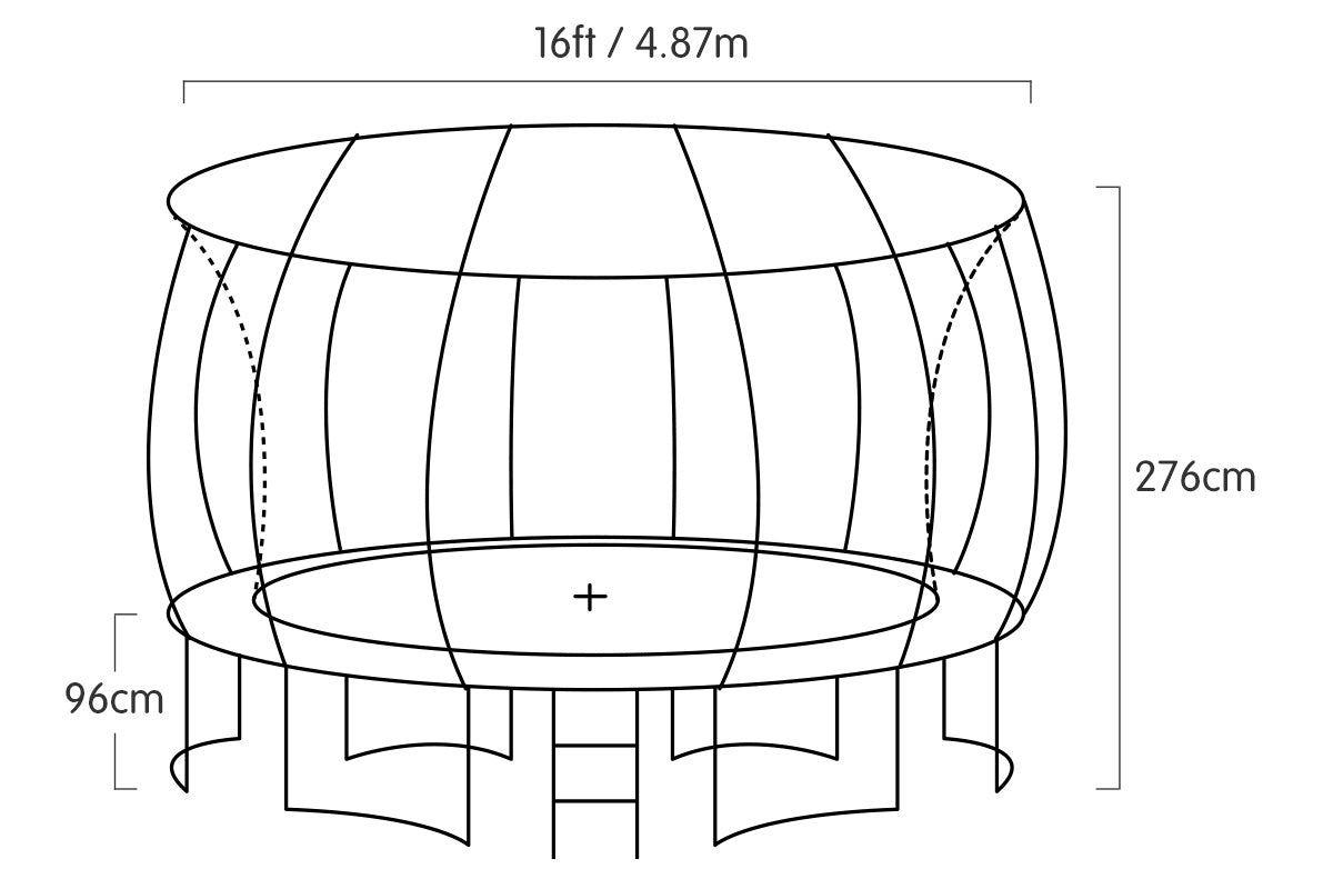 Kahuna Pro 16ft Trampoline with Mat, Reversible Pad, Basketball Set