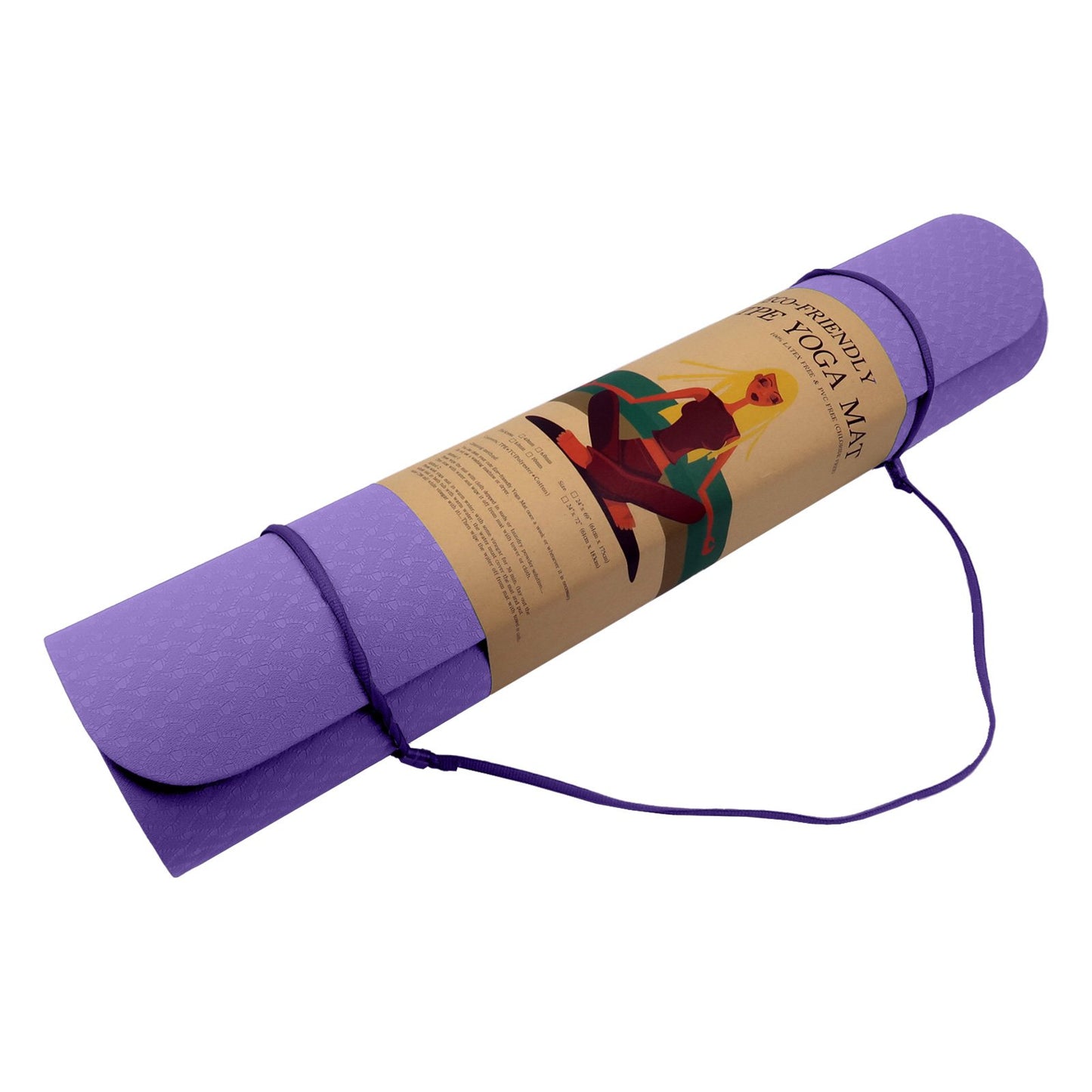 Powertrain Eco-Friendly TPE Yoga Pilates Exercise Mat 6mm - Lilac